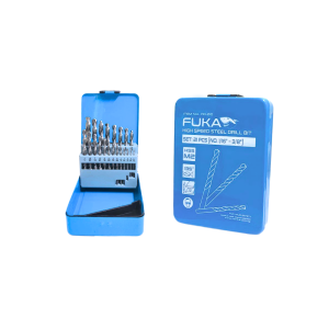 FUKA ชุดดอกสว่านเจาะเหล็กสีขาวรุ่นลับปาก 25 ตัวชุด 1 – 13 mm