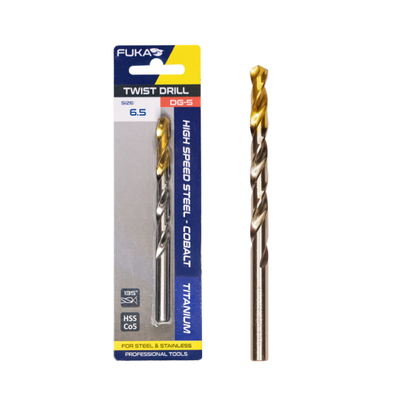 FUKA ดอกสว่านเจาะสแตนเลส HSS-COBALT DG-5 (มิล) แผงโชว์